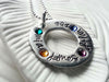 Name and Birthstone Washer | Mother's or Grandmother's Necklace