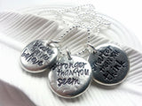 Braver Than You Believe - Stronger Than You Seem - Smarter Than You Think Pebble Necklace