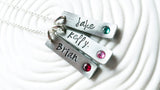 Birthstone Tag Necklace | Mother's Jewelry