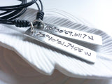 Latitude and Longitude Tag Necklace | Leather or Sterling SIlver Chain Option