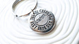 The Best Dads Get Promoted To Grandpa Keychain | Pebble Keychain