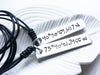 Latitude and Longitude Necklace - Leather or Silver Chain - Hand Stamped, Personalized Coordinates Necklace - Gift for Him