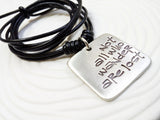 Not All Who Wander Are Lost Necklace | Modern Square Unisex Leather Necklace