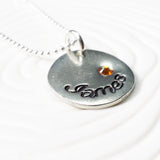 Organic Oval Necklace | Birthstone Name Necklace