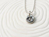Tattoo Rose Initial Necklace | Pebble Jewelry