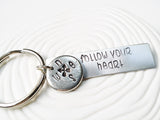 Follow Your Heart - Personalized Keychain - Hand Stamped Personalized Keychain - Inspirational Gift - Motivational Message Keychain