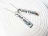 Mother's Necklace | Birthstone Rectangle Tag | Name Tags
