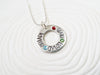 Hand Stamped Mother's Birthstone Necklace - Personalized Jewelry  - Gift for Her - Mother's Necklace - Birthstone Washer Necklace