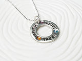 Birthstone Washer Necklace | Mother's or Grandmother's Necklace