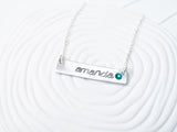 ID Bar Necklace with Birthstone | Name Necklace | Mother's Necklace