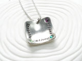 Modern Square Mother's Necklace | Birthstone Name Necklace