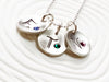 Concave Disc Initial Necklace | Birthstone Jewelry