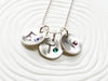 Personalized Jewelry - Hand Stamped Initial and Birthstone Necklace - Disc Necklace - Birthstone Jewelry - Gift for Her - Gift for Mom