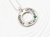 Washer Necklace | Mother's Name Necklace | Grandmother's Necklace