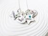 Hearts and Stars Birthstone Necklace | Mother's Necklace