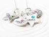 Hearts and Stars Birthstone Necklace | Mother's Necklace