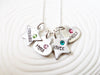 Hand Stamped, Personalized Birthstone Mother's Hearts and Stars Necklace - Mother's Necklace - Grandmother's Necklace- Mother's Day Gift