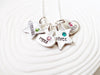 Hearts and Stars Birthstone Necklace | Mother's Necklace