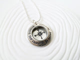 Travel Far Enough to Meet Yourself - Compass Necklace - Traveler's Gift - Gift for Her -Hand Stamped Jewelry- Personalized Jewelry