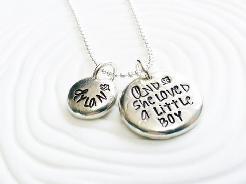 And She Loved A Little Boy Necklace | Giving Tree Quote | Shell Silverstein Quote