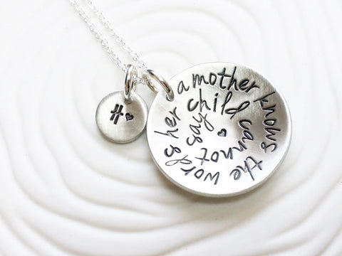 A Mother Knows The Words Her Child Cannot Say Necklace | Motivational Gift