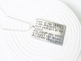 Literary Quote | Poetry Verse Necklace | Your Custom Text