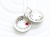 Name and Birthstone Concave Disc Necklace | Mother's Jewelry