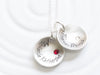 Name and Birthstone Concave Disc Necklace | Mother's Jewelry