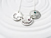 Name and Birthstone Linked Disc Necklace | Mother's Necklace | Couples Jewelry