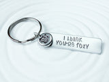 I Think You're Foxy - Fox Keychain - Gift for Her - Gift for Girlfriend - Personalized Keychain - Hand Stamped, Personalized Jewelry