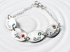 Oval Birthstone Name Charm Bracelet | Mother's Bracelet | Grandmother's Bracelet