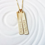 Mother's Rectangle Tag Necklace | Gold or Silver Tone Options