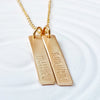 Mother's Rectangle Tag Necklace | Gold or Silver Tone Options
