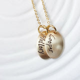 Golden Glow Oval Tag Necklace | Gold Tone Name Necklace
