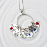 Mother's Heart Necklace | Birthstone Initial Necklace | Sterling Silver