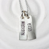 Tiny Rectangle Tag Necklace | Name Tag Necklace