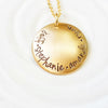 Family Names Necklace | Domed Gold Tone Necklace