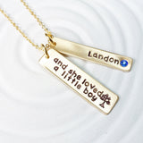 And She Loved A Little Boy | Mother's Birthstone Necklace | Giving Tree Quote