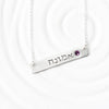 Hebrew Name and Birthstone Necklace | Hebrew Bar Necklace
